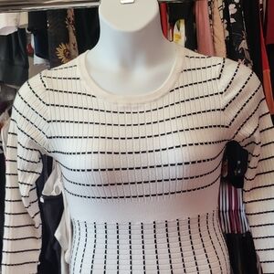 SHEIN Black and White Knit Top Dress